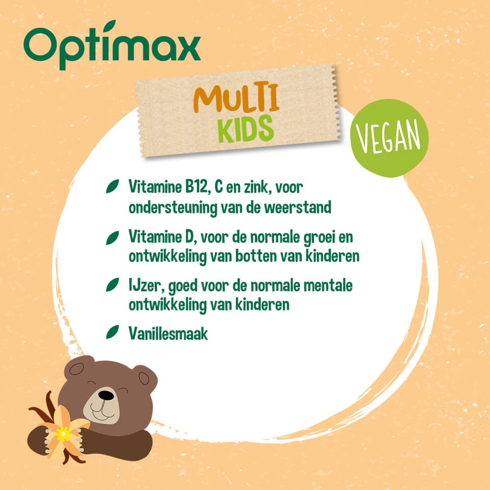 Optimax Kinder Multivitamine Vanille - Afbeelding 4